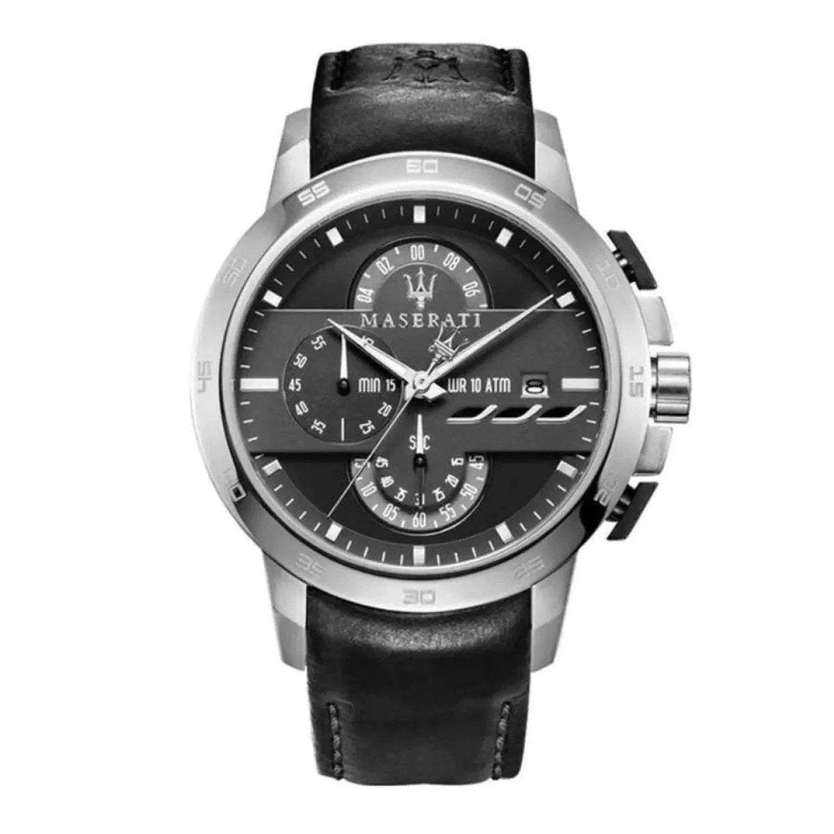  Shop Authentic Maserati Ingegno Chronograph Black Dial Black Leather Strap Watch For Men - R8871619004 - Luxxuri
