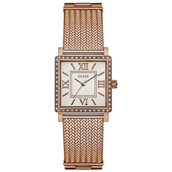  Shop Authentic Guess Highline Off White Dial Rose Gold Stainless Steel Mesh Strap Watch For Women - W0826L3 - Luxxuri