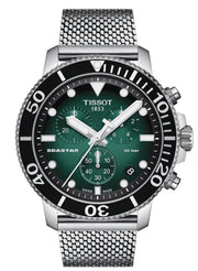  Shop Authentic Tissot Seastar 1000 Chronograph Green Dial Silver Mesh Bracelet Watch For Men - T120.417.11.091.00 - Luxxuri