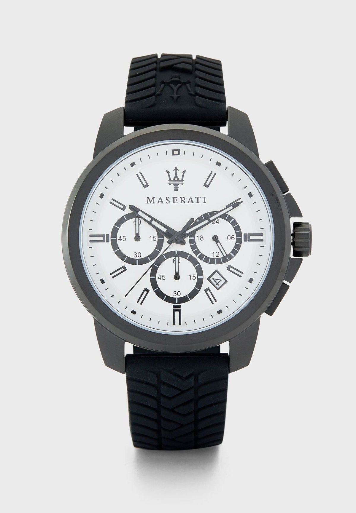  Shop Authentic Maserati Successo 44mm White Dial Black Silicone Strap Watch For Men - R8871621010 - Luxxuri