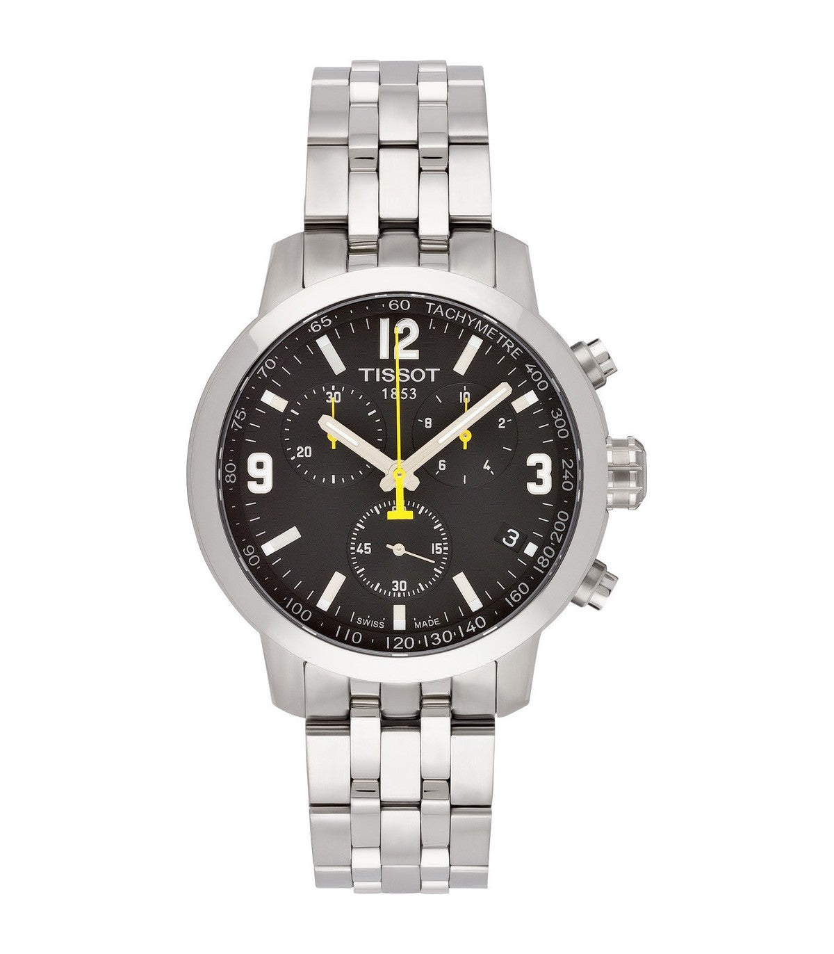  Shop Authentic Tissot PRC 200 Chronograph Black Dial Silver Steel Strap Watch For Men - T055.417.11.057.00 - Luxxuri