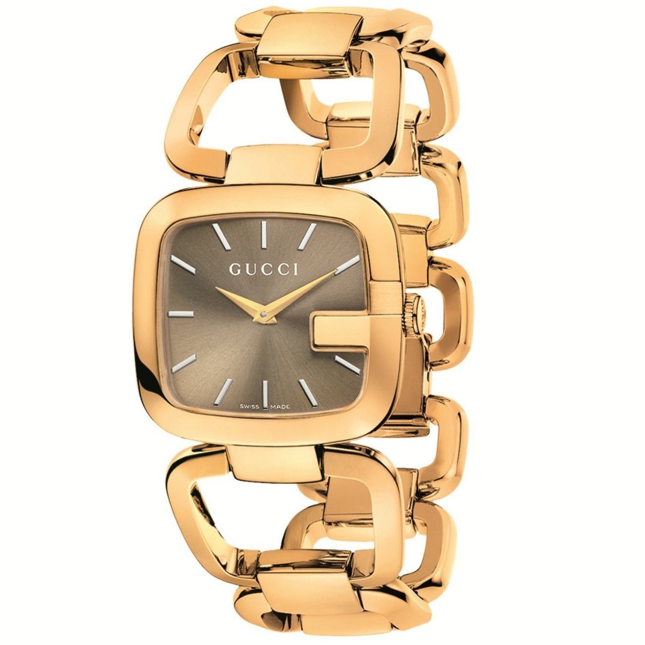  Shop Authentic Gucci G Gucci Sunbrushed Brown Dial Rose Gold Steel Strap Watch For Women - YA125511 - Luxxuri