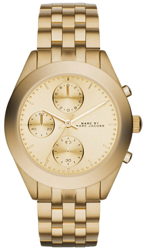  Shop Authentic Marc Jacobs Peeker Chronograph Gold Dial Gold Steel Strap Watch for Women - MBM3393 - Luxxuri