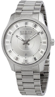  Shop Authentic Gucci G Timeless Eryx Silver Dial Silver Steel Strap Watch For Men - YA126339/40 - Luxxuri