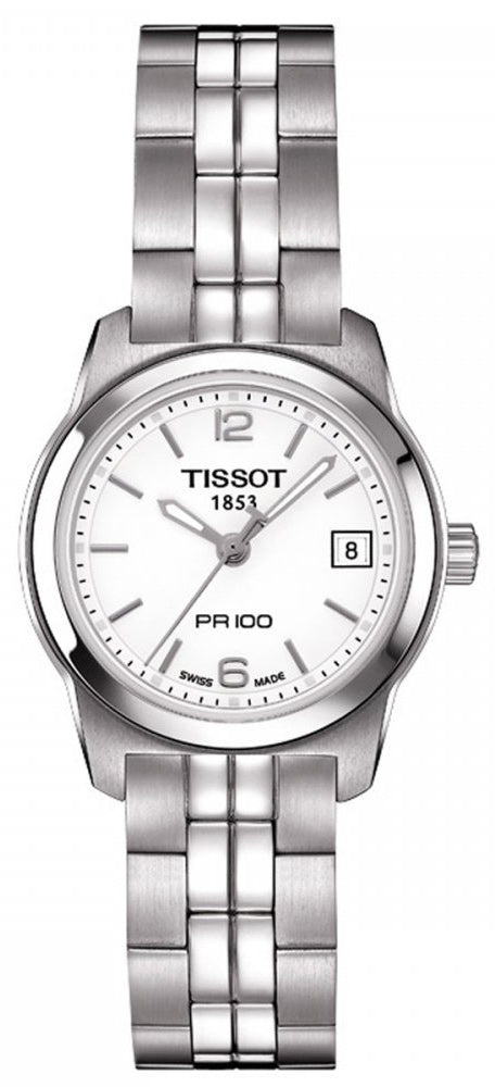  Shop Authentic Tissot T Classic PR100 Watch Ladies White Dial Stainless Steel For Women - T049.210.11.017.00 - Luxxuri