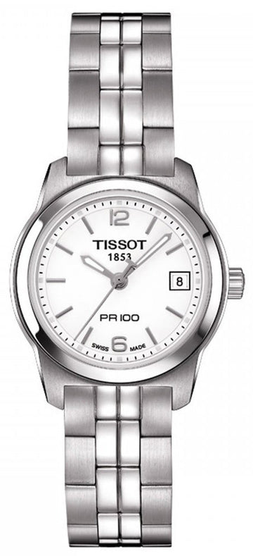 Shop Authentic Tissot T Classic PR100 Watch Ladies White Dial Stainless Steel For Women - T049.210.11.017.00 - Luxxuri