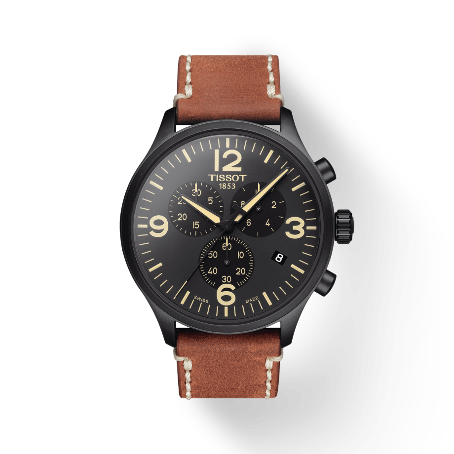  Shop Authentic Tissot T Sport Chrono XL Black Dial Brown Leather Strap Watch For Men - T116.617.36.057.00 - Luxxuri