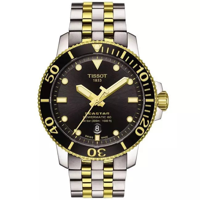  Shop Authentic Tissot Seastar 1000 Powermatic 80 Black Dial Two Tone Steel Strap Watch For Men - T120.407.22.051.00 - Luxxuri