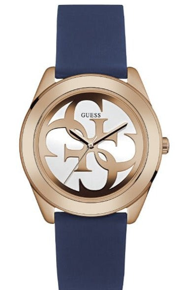  Shop Authentic Guess G Twist White Dial Blue Silicone Strap Watch For Women - W0911L6 - Luxxuri