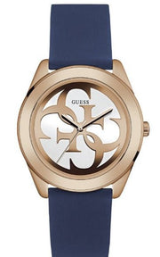  Shop Authentic Guess G Twist White Dial Blue Silicone Strap Watch For Women - W0911L6 - Luxxuri