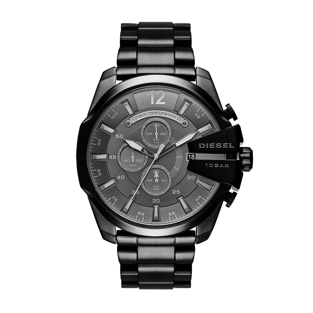 Shop Authentic Diesel Mega Chief Chronograph Black Dial Black Stainless Steel Watch For Men - DZ4355 - Luxxuri