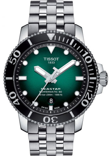  Shop Authentic Tissot Seastar 1000 Powermatic 80 Green Dial Silver Steel Strap Watch For Men - T120.407.11.091.01 - Luxxuri