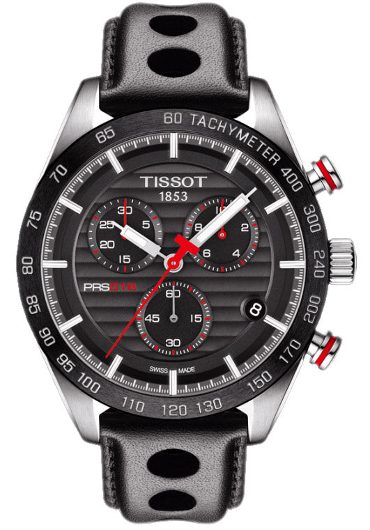  Shop Authentic Tissot PRS 516 Chronograph Black Dial Black Leather Strap Watch For Men - T100.417.16.051.00 - Luxxuri