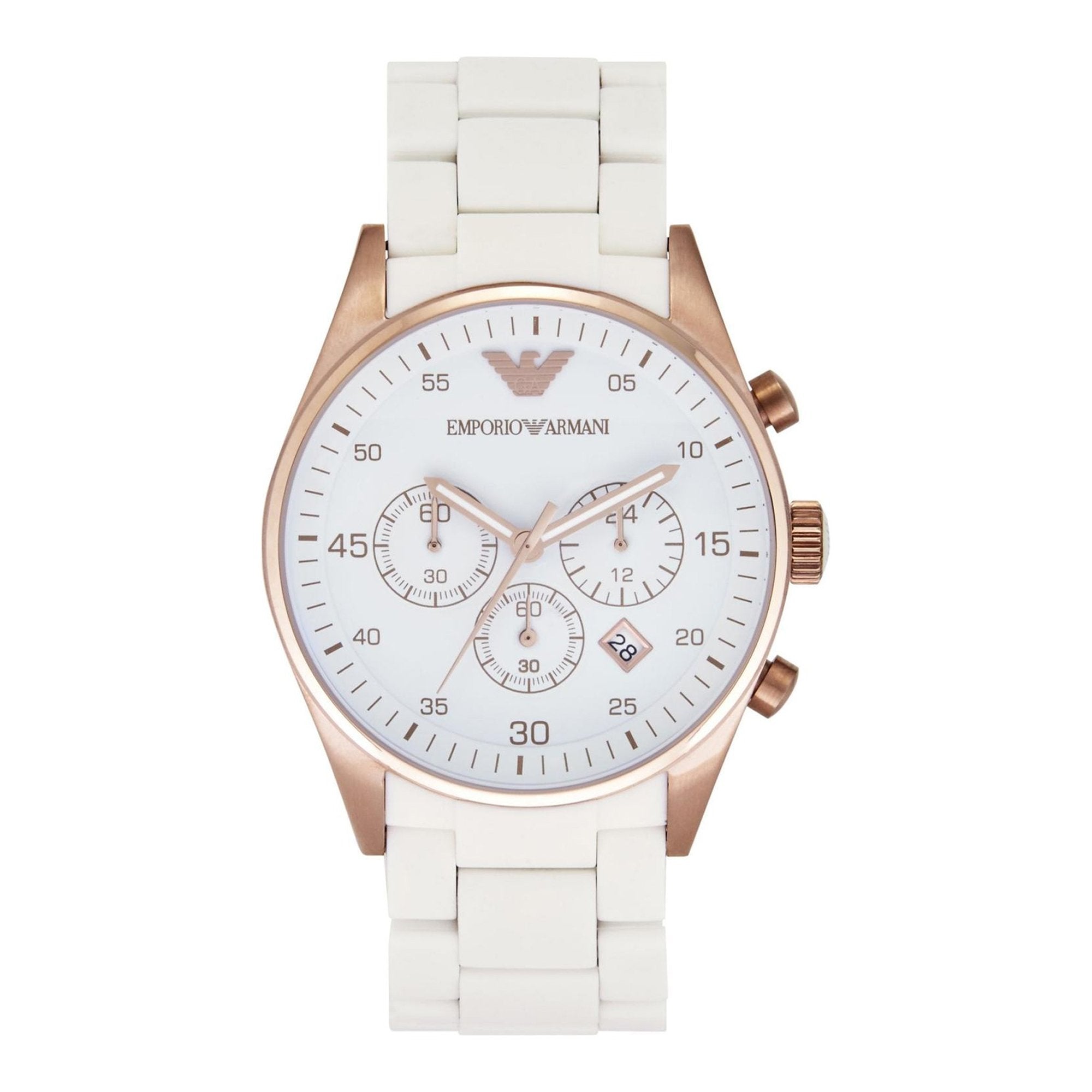 Shop Authentic Emporio Armani Sportivo White Dial White Rubber Strap Watch For Men - AR5919 - Luxxuri