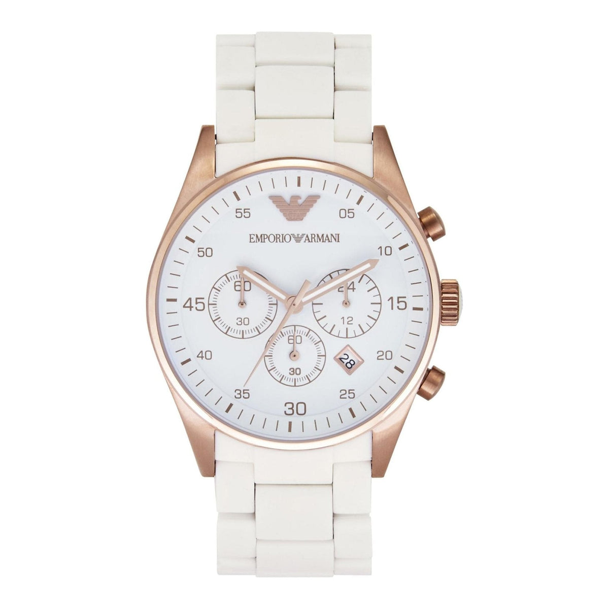  Shop Authentic Emporio Armani Sportivo White Dial White Rubber Strap Watch For Men - AR5919 - Luxxuri