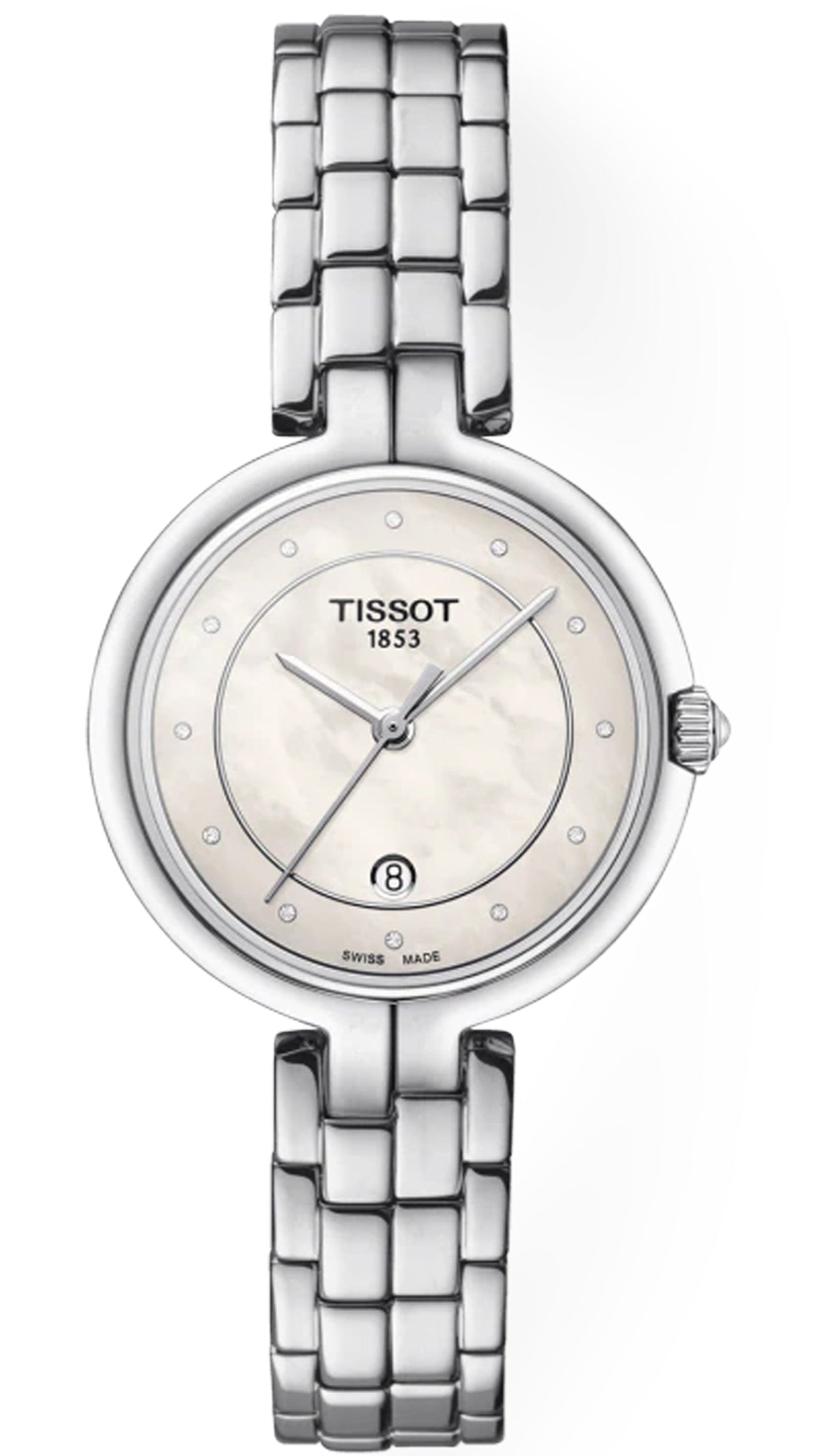  Shop Authentic Tissot T Lady Flamingo Diamonds White Dial Silver Steel Strap Watch For Women - T094.210.11.116.01 - Luxxuri