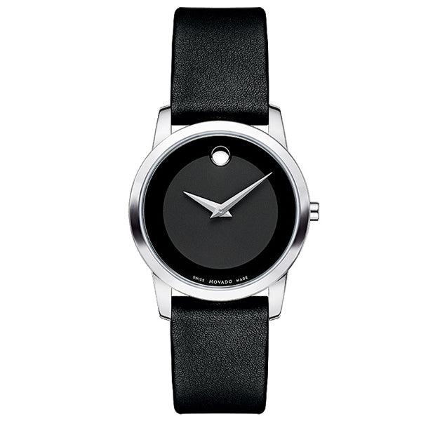  Shop Authentic Movado Museum Classic Black Dial Black Leather Strap Watch For Women - 0606503 - Luxxuri