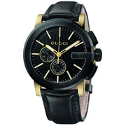  Shop Authentic Gucci G Chrono Black Dial Black Leather Strap Watch For Men - YA101203 - Luxxuri