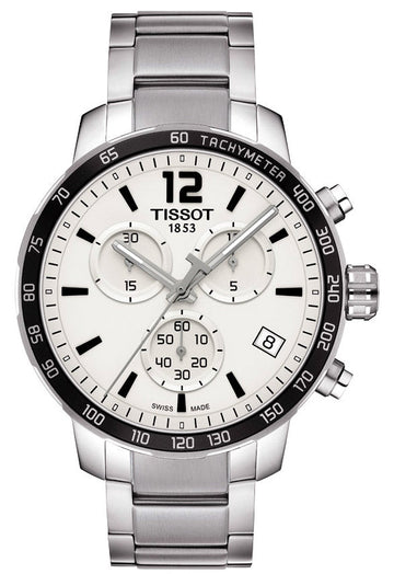  Shop Authentic Tissot Quickster Chronograph Silver Dial Watch For Men - T095.417.11.037.00 - Luxxuri