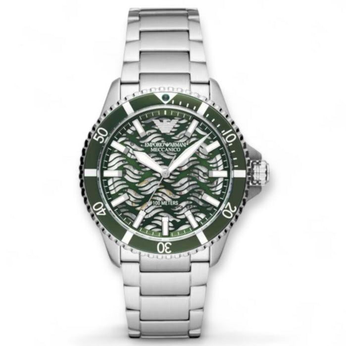  Shop Authentic Emporio Armani Diver Automatic Green Dial Silver Steel Strap Watch For Men - AR60061 - Luxxuri