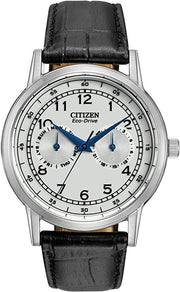  Shop Authentic Citizen Eco Drive Silver Dial Black Leather Strap Watch For Men - AO9000-06B - Luxxuri