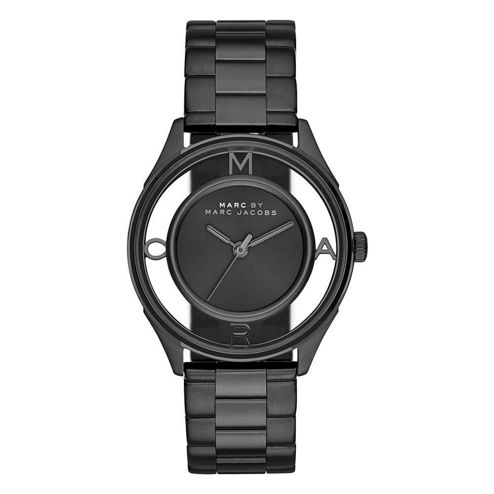  Shop Authentic Marc Jacobs Tether Transparent Black Dial Black Steel Strap Watch for Women - MBM3415 - Luxxuri