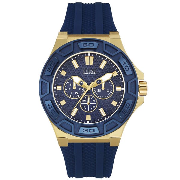  Shop Authentic Guess Force Blue & Rose Gold Dial Blue Silicone Strap Watch For Men - W0674G2 - Luxxuri