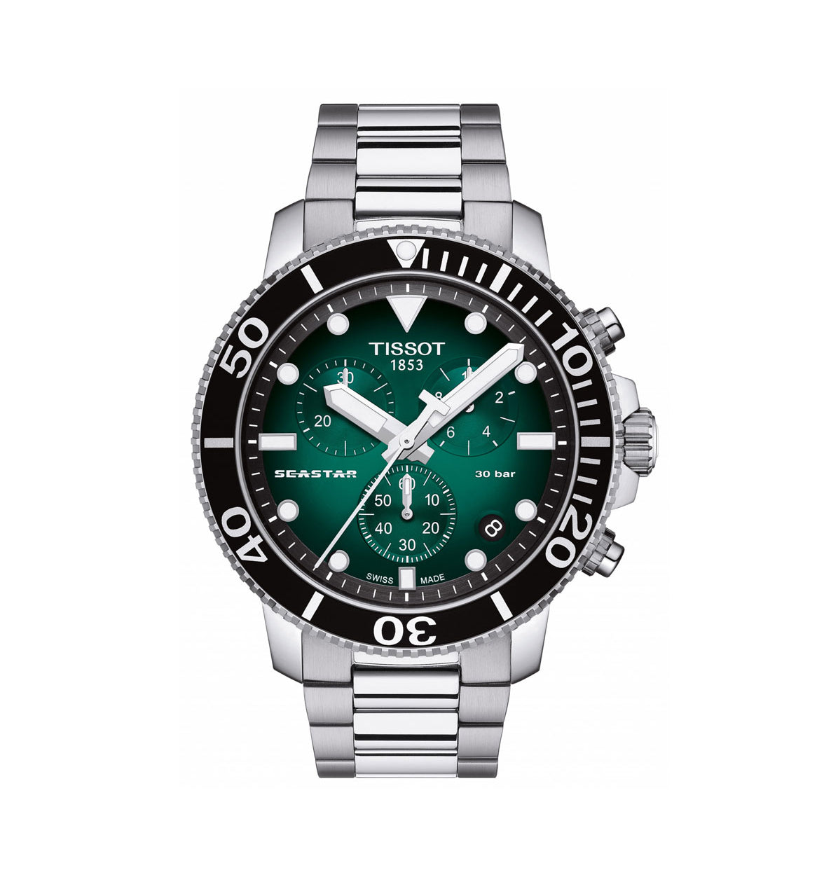  Shop Authentic Tissot Seastar 1000 Chronograph Green Dial Silver Steel Strap Watch For Men - T120.417.11.091.01 - Luxxuri