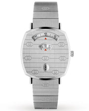  Shop Authentic Gucci Grip Quartz Silver Dial Silver Steel Strap Watch For Women - YA157401 - Luxxuri