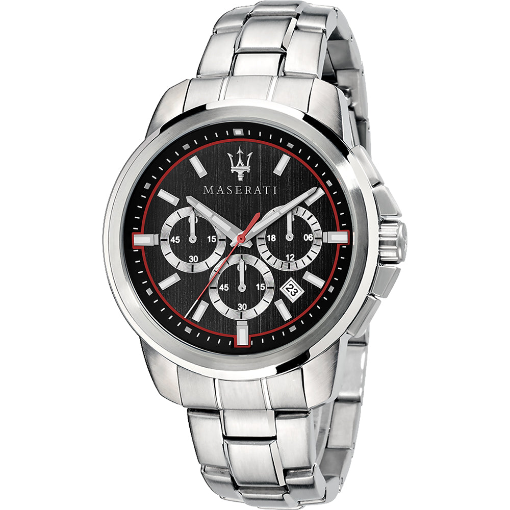  Shop Authentic Maserati Successo Chronograph Black Dial Silver Steel Strap Watch For Men - R8873621009 - Luxxuri