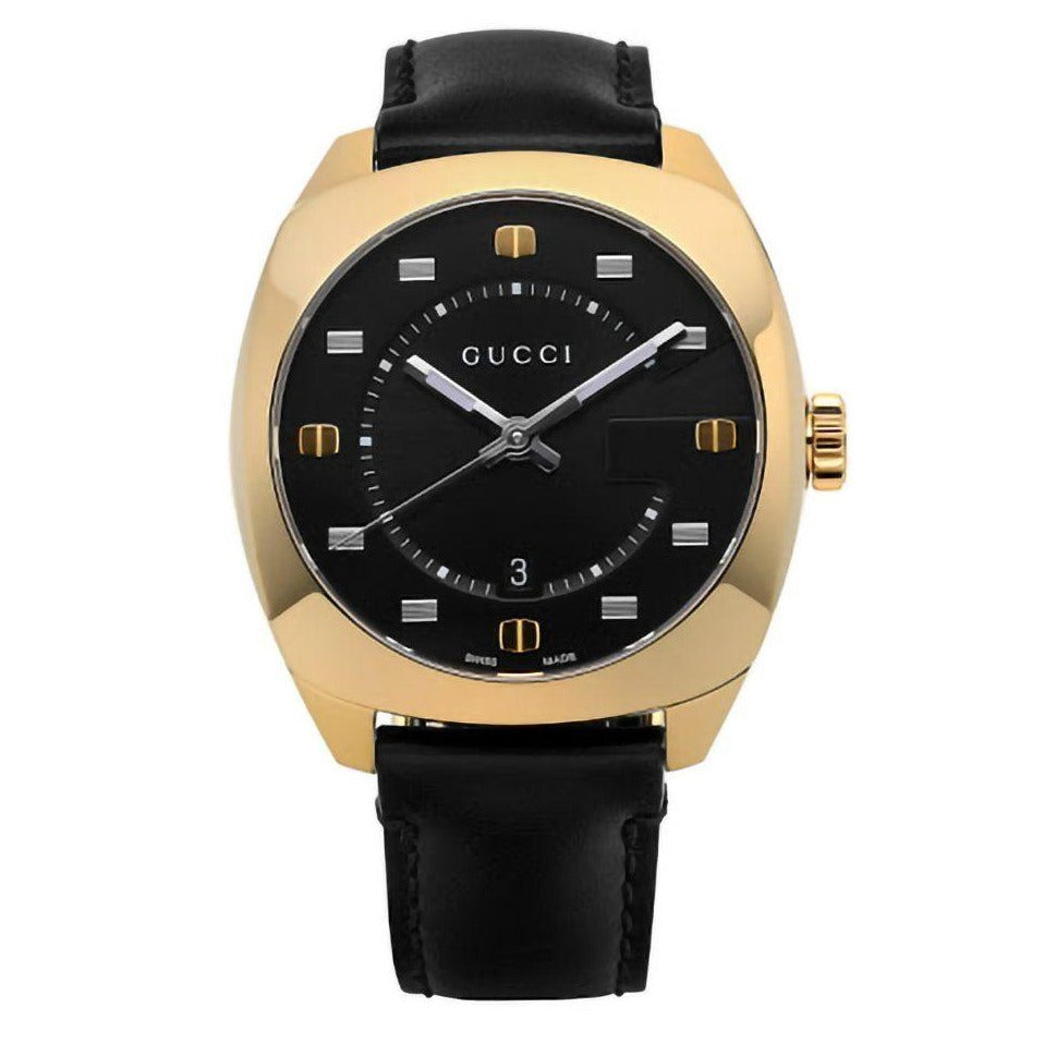  Shop Authentic Gucci GG2570 Quartz Black Dial Black Leather Strap Watch For Women - YA142509 - Luxxuri
