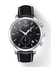  Shop Authentic Tissot T Classic Tradition Chronograph Black Dial Black Leather Strap Watch For Men - T063.617.16.057.00 - Luxxuri