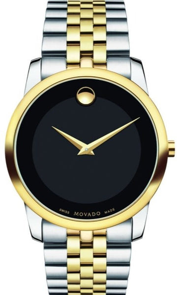  Shop Authentic Movado Museum Classic Black Dial Two Tone Steel Strap Watch For Women - 0606605 - Luxxuri