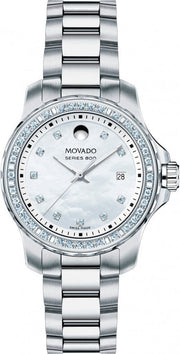  Shop Authentic Movado Series 800 29mm Mother of Pearl Dial Diamond Watch For Women - 2600120 - Luxxuri