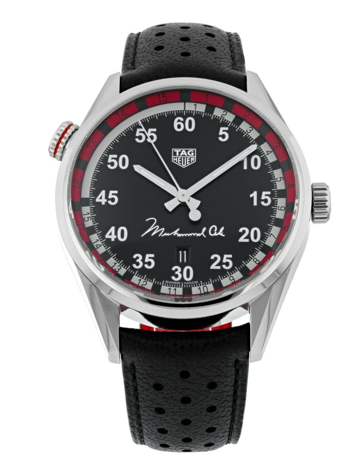  Shop Authentic Tag Heuer Carrera Muhammad Ali Calibre 5 Black Dial Black Leather Strap Watch for Men - WAR2A11.FC6337 - Luxxuri
