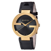  Shop Authentic Gucci Interlocking Special Edition Grammy Black Dial Black Leather Strap Watch For Men - YA133208 - Luxxuri