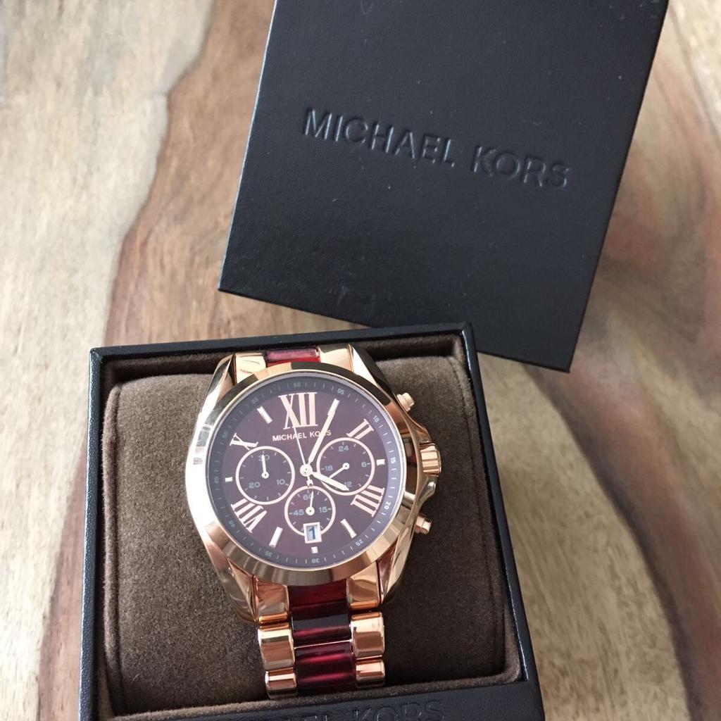  Shop Authentic Michael Kors Bradshaw Burgundy Dial Two Tone Steel Strap Watch for Women - MK6270 - Luxxuri