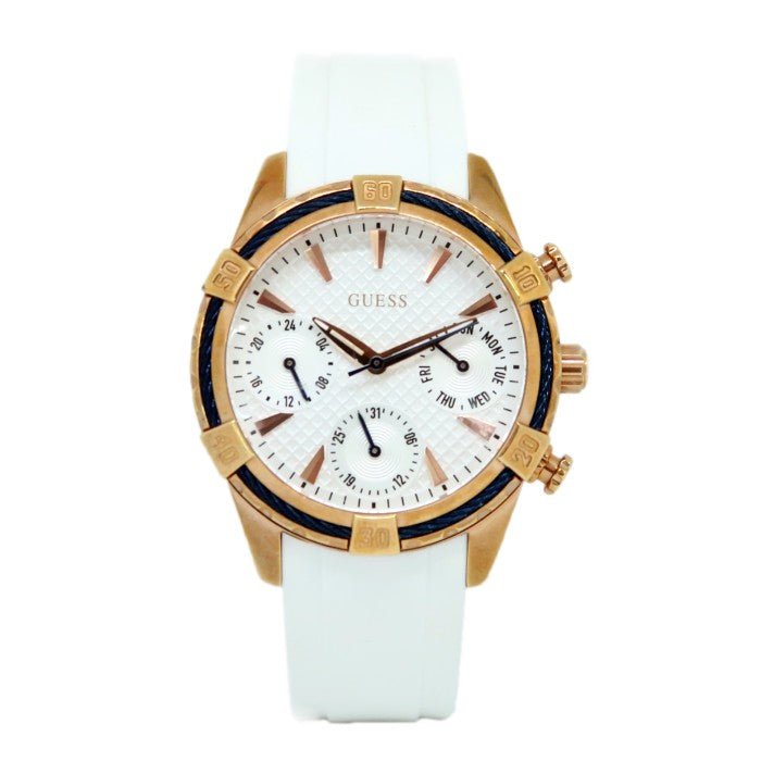  Shop Authentic Guess Catalina White Dial White Silicon Strap Watch For Women - W0562L1 - Luxxuri