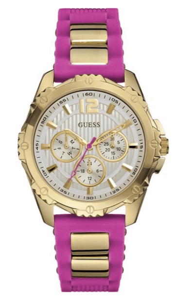  Shop Authentic Guess Intrepid White Dial Two Tone Silicon Strap Watch For Women - W0325L3 - Luxxuri