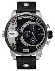  Shop Authentic Diesel Little Daddy Black Dial Black Leather Strap Watch For Men - DZ7256 - Luxxuri
