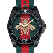  Shop Authentic Gucci Dive Green & Red Dial Green & Red Nylon Strap Watch For Men - YA136216 - Luxxuri