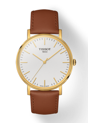  Shop Authentic Tissot T Classic Everytime White Dial Brown Leather Strap Watch For Men - T109.410.36.031.00 - Luxxuri