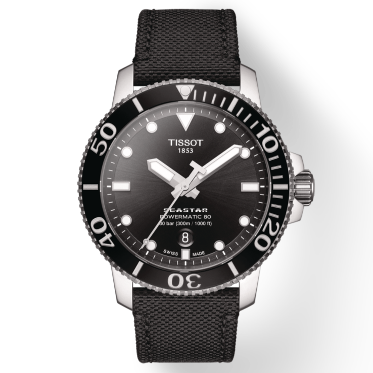  Shop Authentic Tissot Seastar 1000 Powermatic 80 Black Dial Black Nylon Strap Watch For Men - T120.407.17.051.00 - Luxxuri