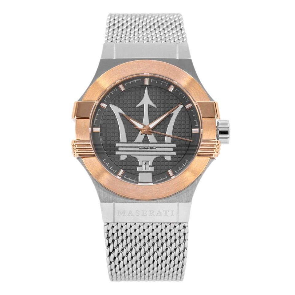  Shop Authentic Maserati Potenza Quartz Grey Dial Silver Mesh Bracelet Watch For Men - R8853108007 - Luxxuri