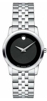  Shop Authentic Movado Museum Classic Black Dial Silver Steel Strap Watch For Women - 0606505 - Luxxuri