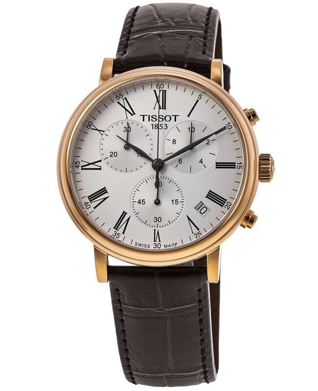  Shop Authentic Tissot Carson Premium Chronograph Silver Dial Brown Leather Strap Watch For Men - T122.417.36.033.00 - Luxxuri