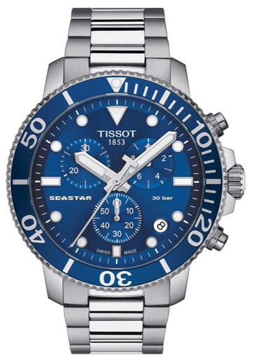  Shop Authentic Tissot Seastar 1000 Chronograph Blue Dial Silver Steel Strap Watch For Men - T120.417.11.041.00 - Luxxuri