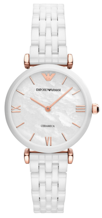  Shop Authentic Emporio Armani Ceramica Mother of Pearl Dial White Ceramic Strap Watch For Women - AR1486 - Luxxuri