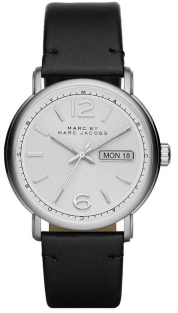  Shop Authentic Marc Jacobs Fergus White Dial Black Leather Strap Watch for Men - MBM5076 - Luxxuri