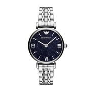  Shop Authentic Emporio Armani Gianni T Bar Dark Blue Dial Silver Stainless Steel Watch For Women - AR11091 - Luxxuri